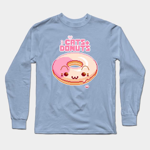 cats & donuts Long Sleeve T-Shirt by pixelins